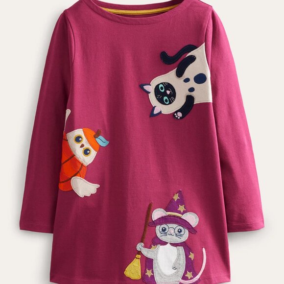 NWT Mini Boden Appliqué Cats Jersey Tunic